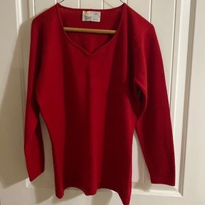 Trade with friend Valerie Louthan cashmere sweater red and beautiful